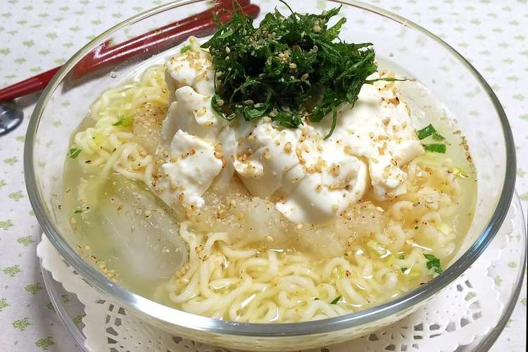 お豆腐と大葉の生姜みぞれ冷やし塩ラーメン レシピ 作り方 By もへほっぺ クックパッド 簡単おいしいみんなのレシピが359万品