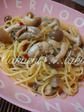 牡蠣としめじのスパゲティー