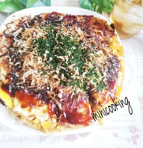 満腹レシピ♪フライパンで広島風お好み焼き
