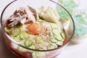 サッポロ一番で!冷やしトマトラーメン