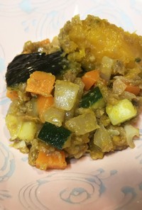 カボチャと挽肉野菜。
