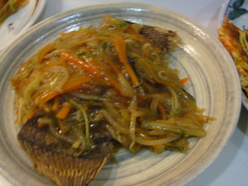 野菜たっぷり♪カレイ唐揚げのあんかけ☆