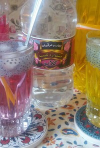 イラン♡チアシードと薔薇水のドリンク♡