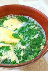 夏バテに  モロヘイヤと卵の和風スープ