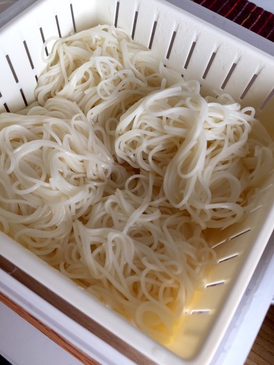 【保存法】茹でた素麺のストレス軽減保存法の写真