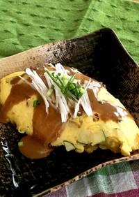 夏野菜の納豆オムレツ♡オイマヨ ソース