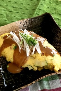 夏野菜の納豆オムレツ♡オイマヨ ソース