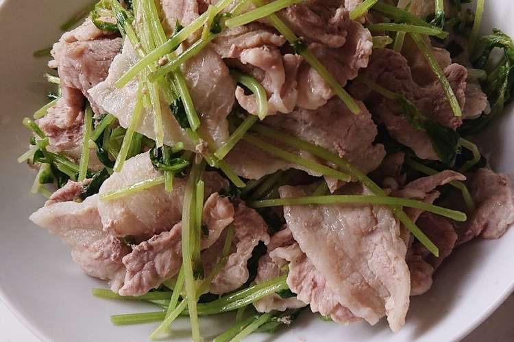 豆苗と豚肉のレンチン蒸し レシピ 作り方 By Momo クックパッド 簡単おいしいみんなのレシピが375万品