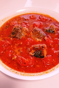 鯖缶とプチトマトのイタリア風ケチャップ煮