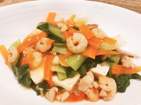 えびと青梗菜の豆腐あんかけ