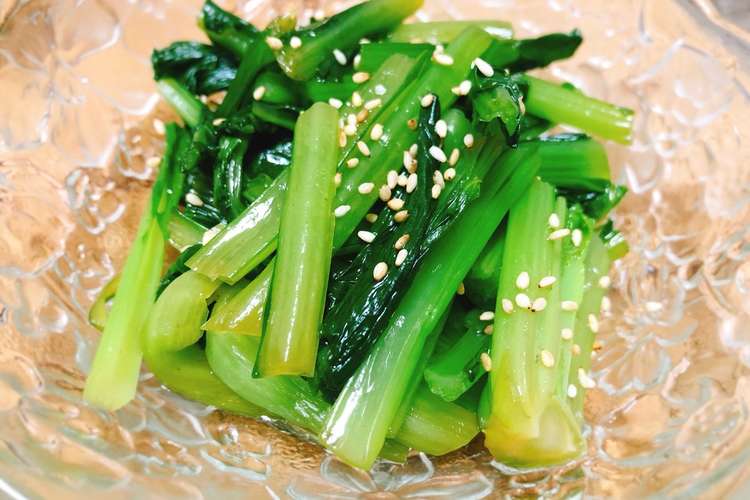 めんつゆ 小松菜のお浸し ごま油 レシピ 作り方 By 藤井２１ クックパッド 簡単おいしいみんなのレシピが354万品