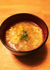トウモロコシと卵の中華スープ
