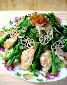 菜の花の胡麻ダレ春サラダ