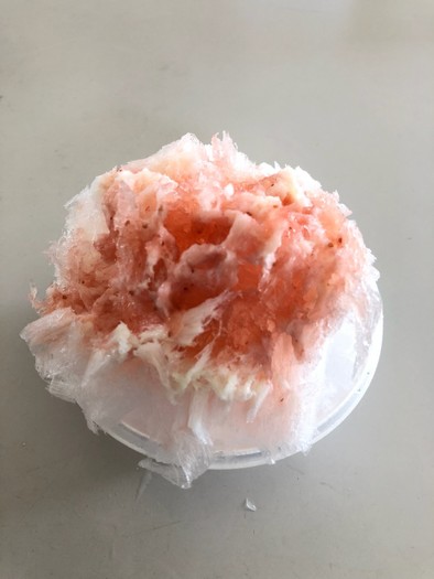 美味しい 自家製 かき氷 苺シロップの写真