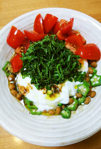 納豆とヨーグルトの健康ネバネバ腸活サラダ