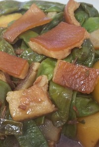 中華・豚皮とジャガイモとインゲンの炒め煮