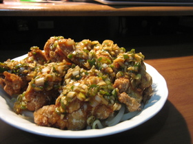 劇旨!鶏肉の竜田揚げ 中華風甘酢ダレかけ