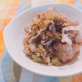 梅酒の梅で!さっぱり豚肉炒め