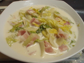 白菜とベーコンのクリーム煮