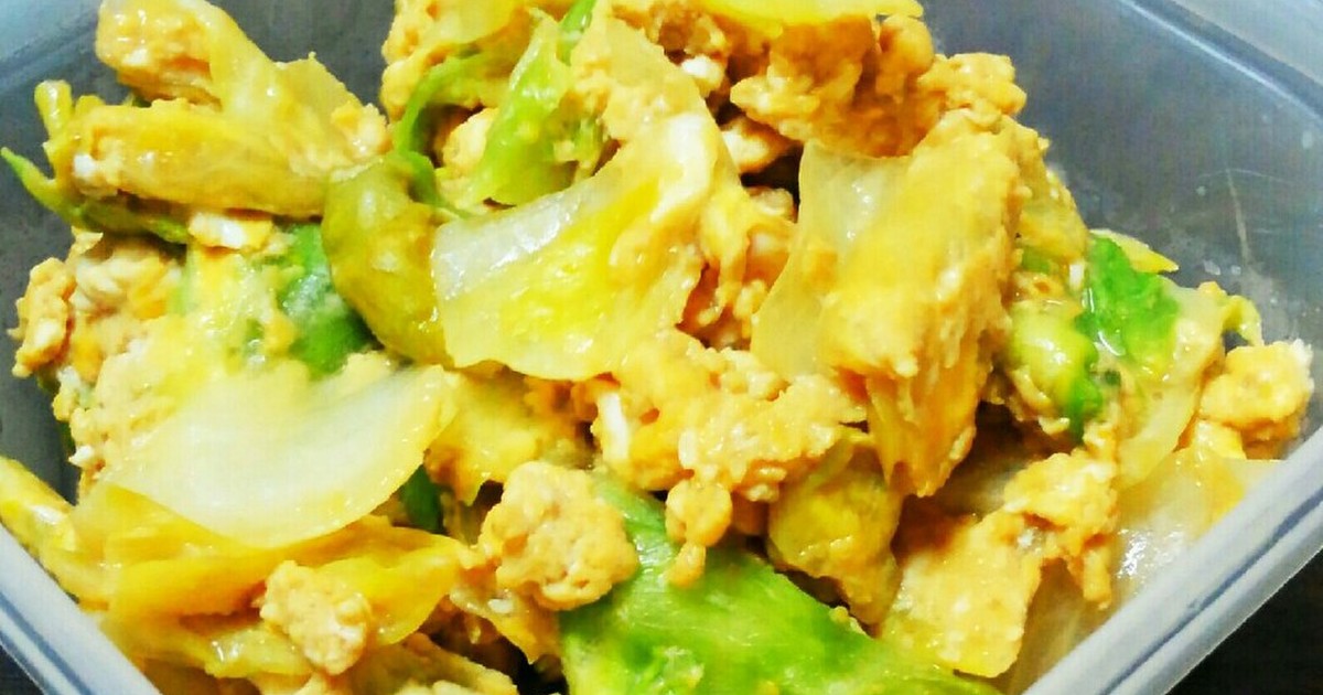 レタスと卵の炒め物♪ by AYAMIの料理メモ 【クックパッド】 簡単おいしいみんなのレシピが357万品