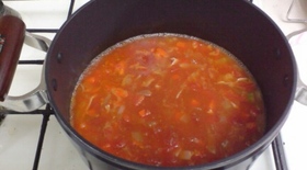 簡単☆ピリ辛ミネストローネ風スープ