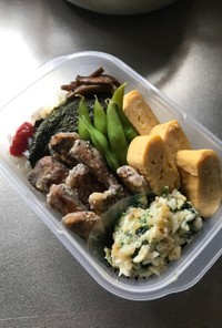 旦那のがっつり弁当 簡単さんま竜田あげ風