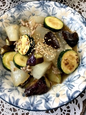 夏野菜そぼろあんかけ