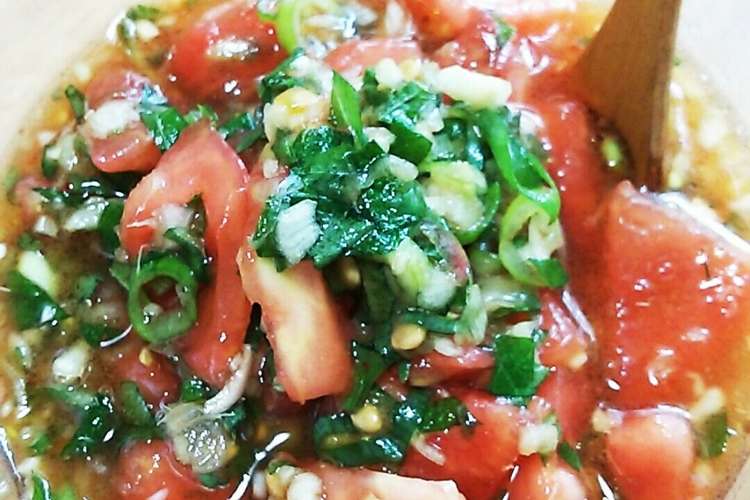 夏野菜トマトとみょうがの万能ソース レシピ 作り方 By りなりよ クックパッド 簡単おいしいみんなのレシピが352万品