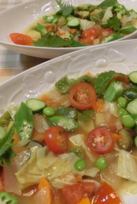 冷製和風味、夏野菜のミネストローネ