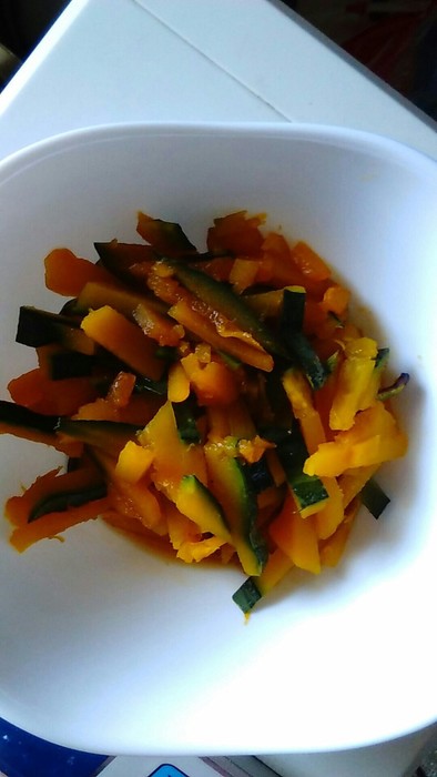 オーブンレンジで作る南瓜のきんぴらの写真