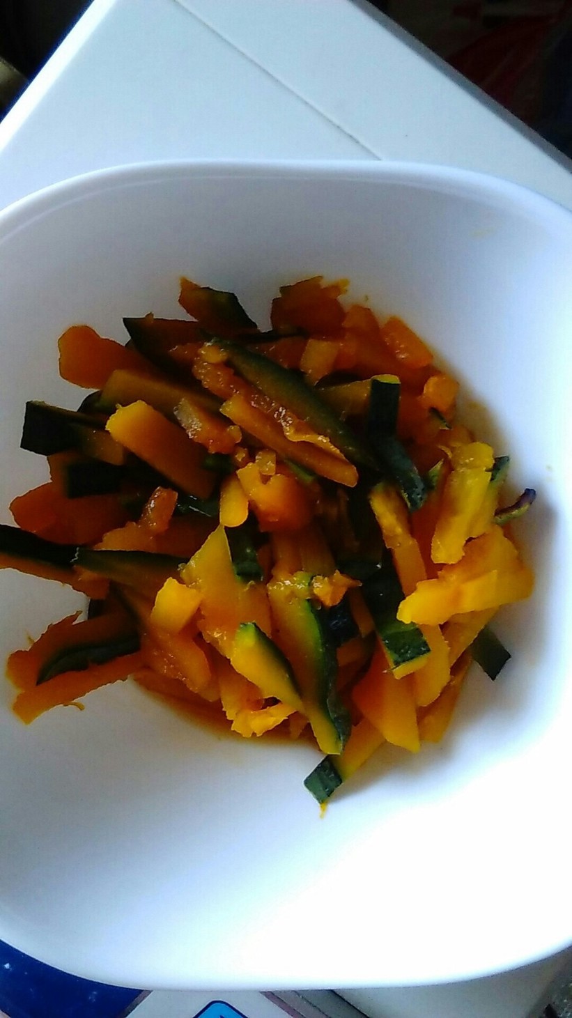 オーブンレンジで作る南瓜のきんぴらの画像