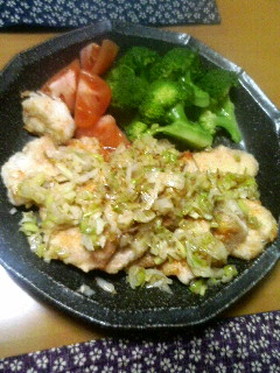 鶏胸肉のねぎねぎソース