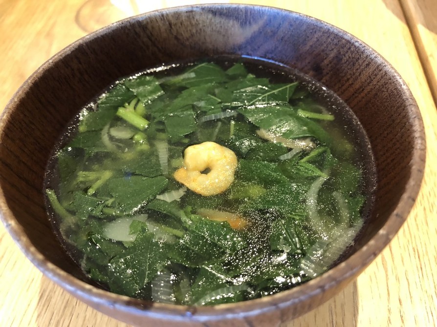 モロヘイヤと海老のベトナム風スープの画像
