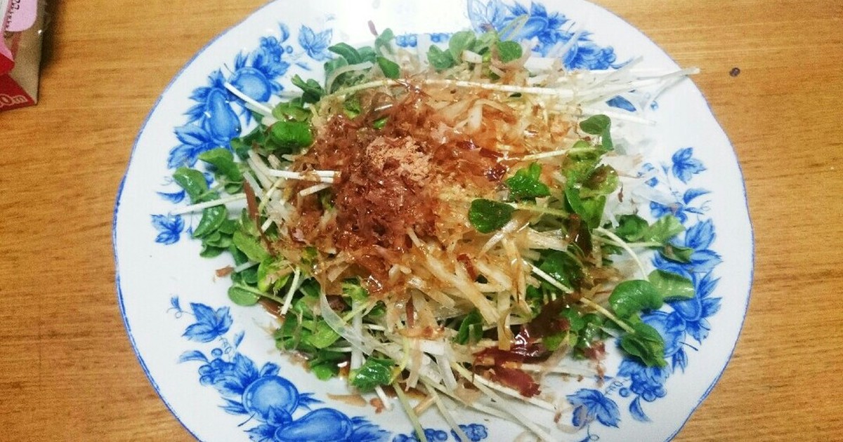 大根とおくらの新芽のポン酢サラダ レシピ 作り方 By たらりーな クックパッド