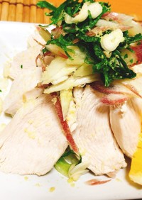 【ヘルシー料理】鶏むね肉の冷しゃぶサラダ