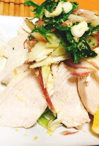 【ヘルシー料理】鶏むね肉の冷しゃぶサラダ