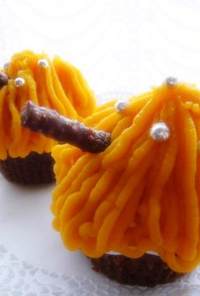 かぼちゃモンブランのカップケーキ