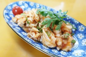 鶏ササミの冷製チリソース