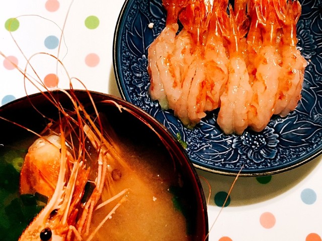 牡丹海老のお刺身とお味噌汁 レシピ 作り方 By Pika3 クックパッド 簡単おいしいみんなのレシピが361万品