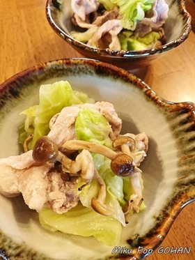 豚こまとキャベツの白だしさっと煮