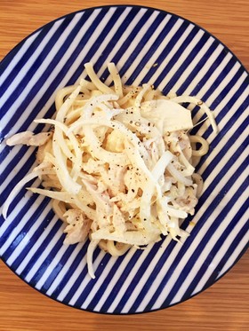 豆乳で簡単!まっしろカルボナーラうどん