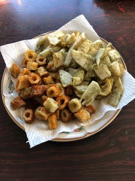 簡単、たけのこ、ちくわの磯辺揚げ。