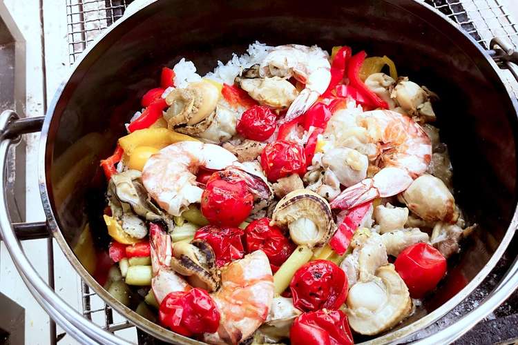 塩のみ ダッチオーブンで食材炊き込みご飯 レシピ 作り方 By Chinaoo クックパッド