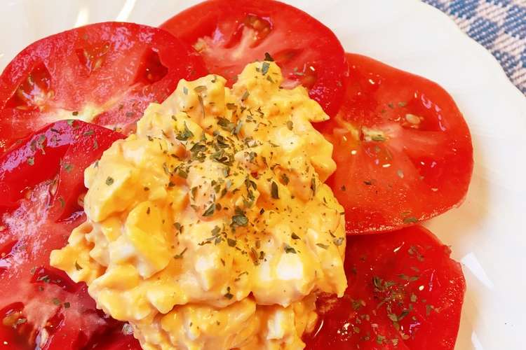 輪切りトマトの卵タルタルソース添え レシピ 作り方 By ありさrecipe クックパッド