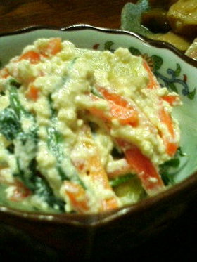 レンジで白和え