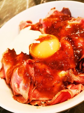 ディナーに♪簡単で豪華ローストビーフ丼