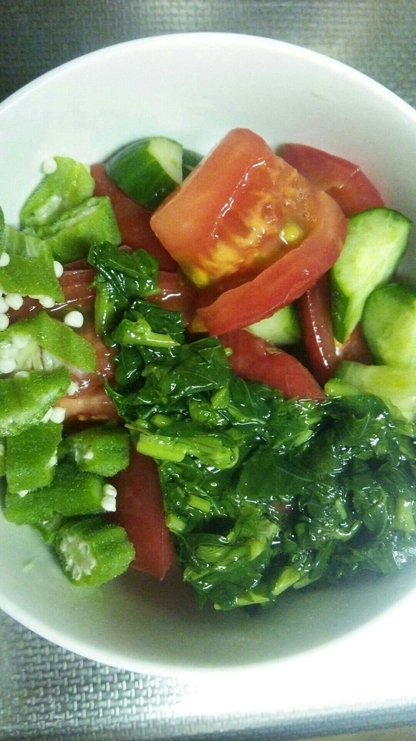 簡単混ぜる 夏野菜のネバネバサラダの画像