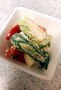 夏野菜と豆腐のサラダ