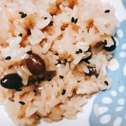 赤飯(蒸し器)の写真