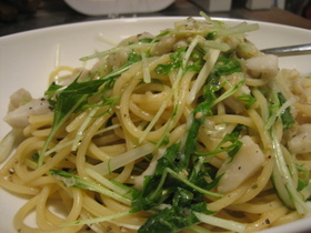 里芋と水菜の和風パスタ